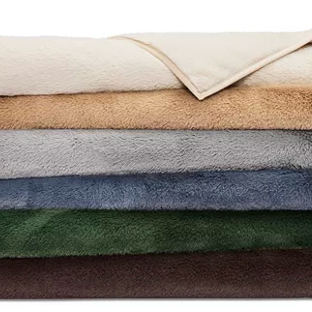Hudson Park Collection Luxurious Rabbit Blanket Throw Tan